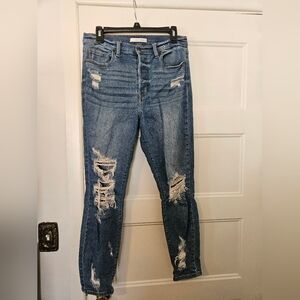 Eunina distressed high rise skinny jeans